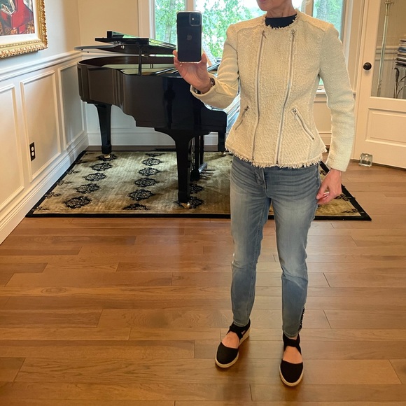 Rebecca Taylor Ivory Tweed Peplum Jacket Size 0.  Good condition - Picture 7 of 7